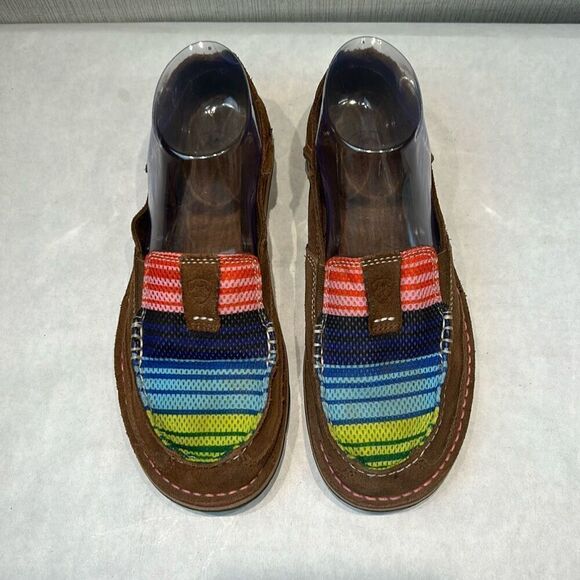 Ariat Cruiser Womens Slip On Shoes Sz 7 Comfort Casual Brown Leather Stripe Inse - Picture 2 of 9